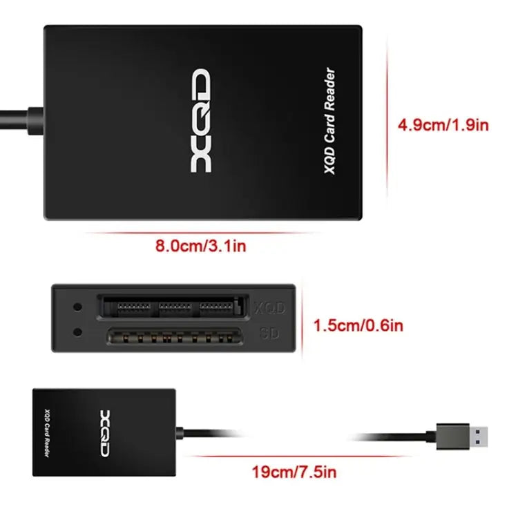 Rocketek CR312-A USB3.0 SD / XQD 2 in 1 Card Reader USB3.0 - USB3.0
