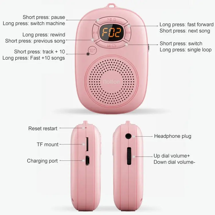 Rolton E200 Mobile Phone Wireless Bluetooth Speaker Mini Portable Outdoor Small Audio Subwoofer Speaker Pink Blue Black