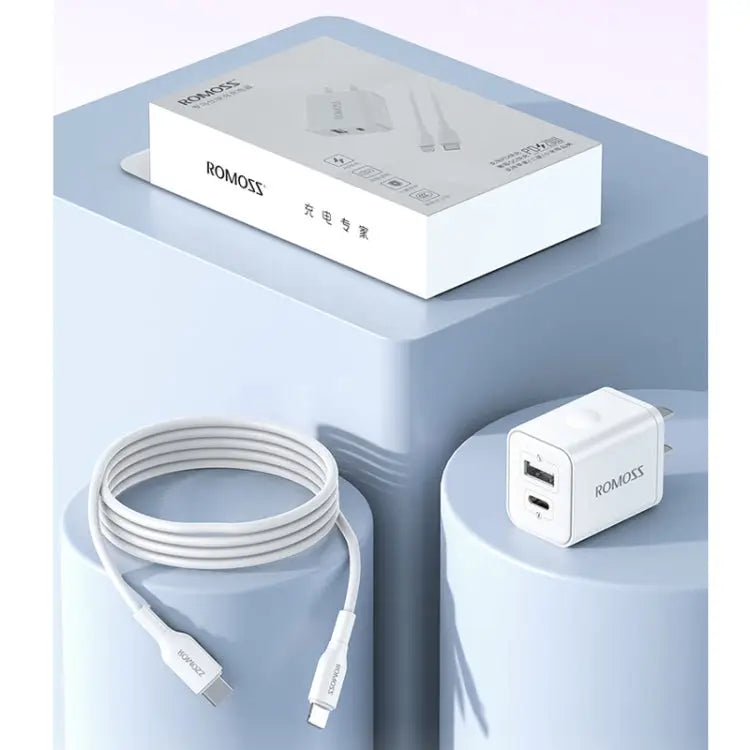 ROMOSS PD20W Fast Charger For Apple/Huawei And Xiaomi CN Plug Single-port Double-port For Apple PD Charging Cable