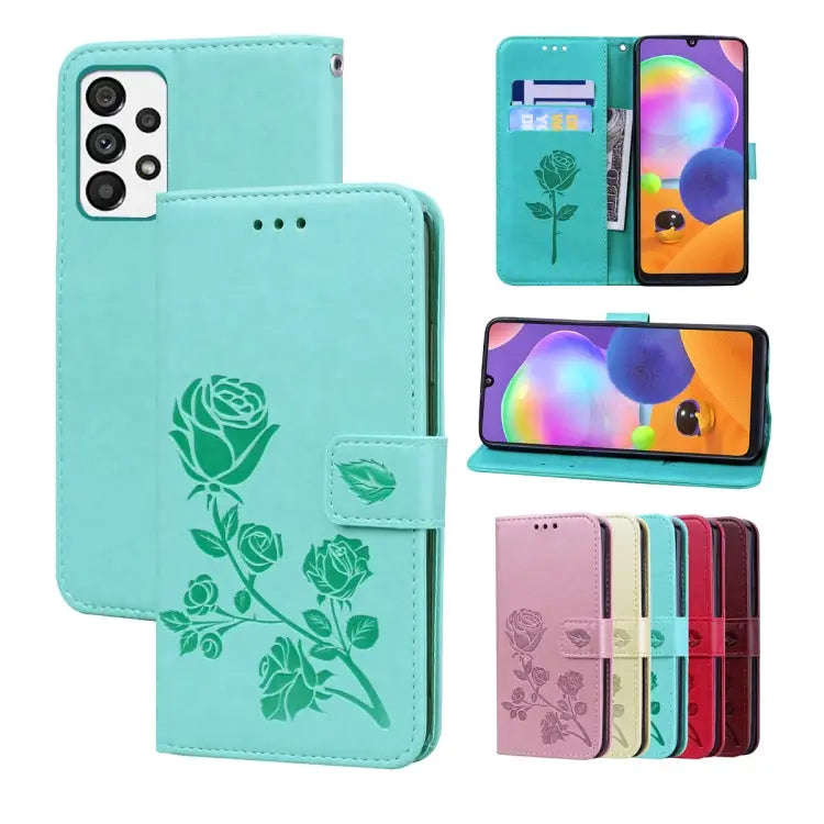 Rose Embossed Flip PU Leather Phone Case For Honor X7/Play 30 Plus For Samsung Galaxy M33 5G Global For Samsung Galaxy