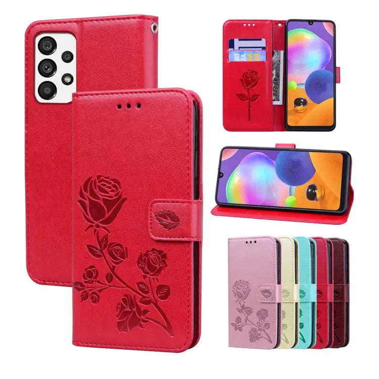 Rose Embossed Flip PU Leather Phone Case For Honor X7/Play 30 Plus For Samsung Galaxy M33 5G Global For Samsung Galaxy