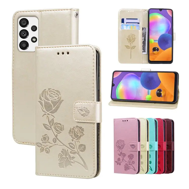 Rose Embossed Flip PU Leather Phone Case For Honor X7/Play 30 Plus For Samsung Galaxy M33 5G Global For Samsung Galaxy