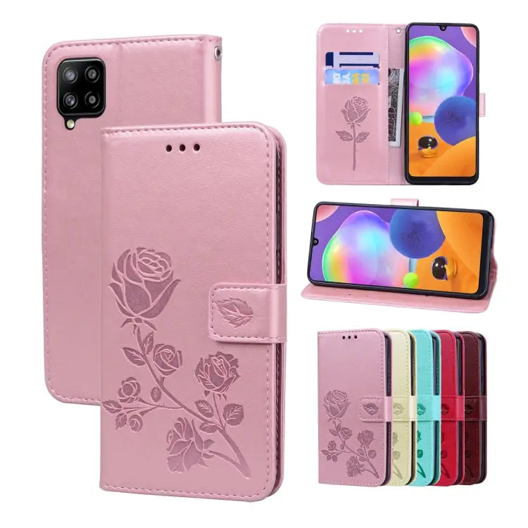 Rose Embossed Flip PU Leather Phone Case For Honor X7/Play 30 Plus For Samsung Galaxy M33 5G Global For Samsung Galaxy
