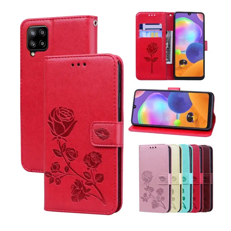 Rose Embossed Flip PU Leather Phone Case For Honor X7/Play 30 Plus For Samsung Galaxy M33 5G Global For Samsung Galaxy