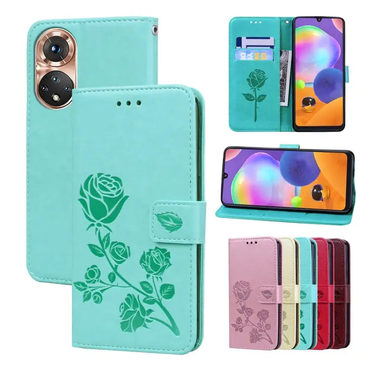 Rose Embossed Flip PU Leather Phone Case For Honor X7/Play 30 Plus For Samsung Galaxy M33 5G Global For Samsung Galaxy