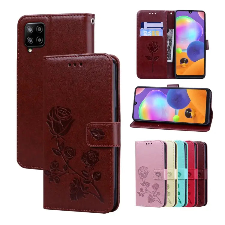 Rose Embossed Flip PU Leather Phone Case For Honor X7/Play 30 Plus For Samsung Galaxy M33 5G Global For Samsung Galaxy