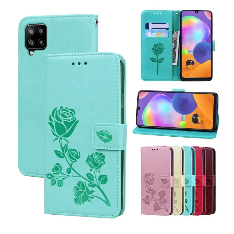 Rose Embossed Flip PU Leather Phone Case For Honor X7/Play 30 Plus For Samsung Galaxy M33 5G Global For Samsung Galaxy