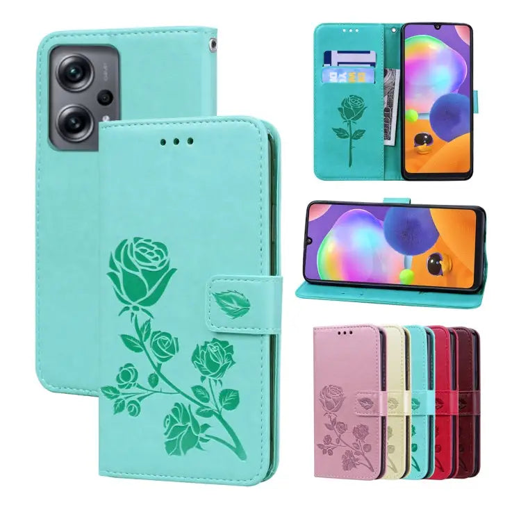 Rose Embossed Flip PU Leather Phone Case For Xiaomi 12/12X For Xiaomi 12 Lite For Xiaomi 12 Pro For Xiaomi Redmi Note