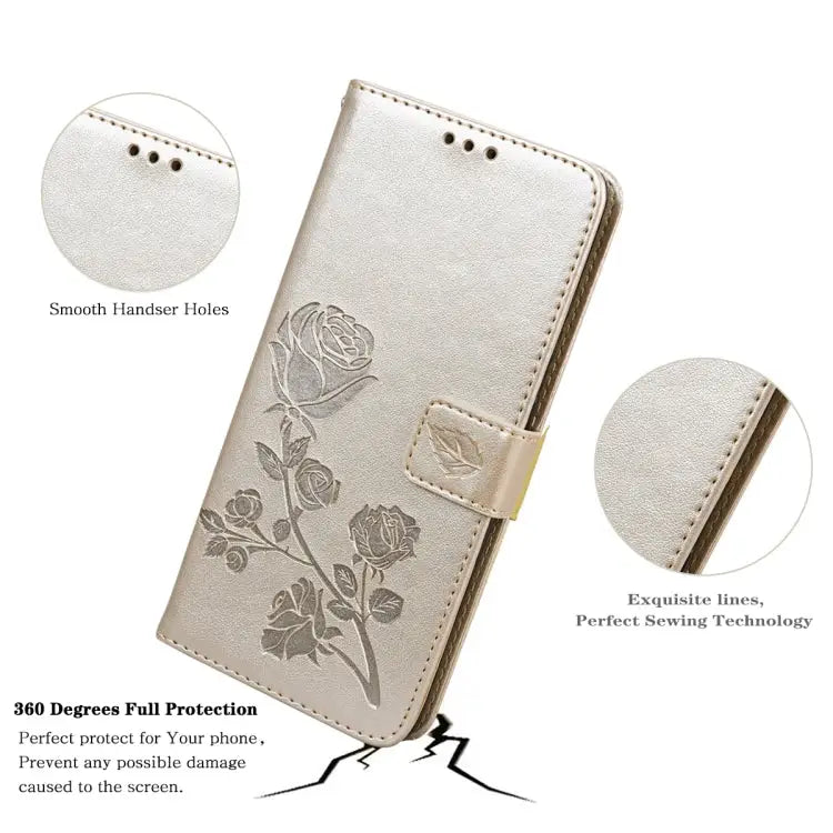 Rose Embossed Flip PU Leather Phone Case For Xiaomi 12/12X For Xiaomi 12 Lite For Xiaomi 12 Pro For Xiaomi Redmi Note