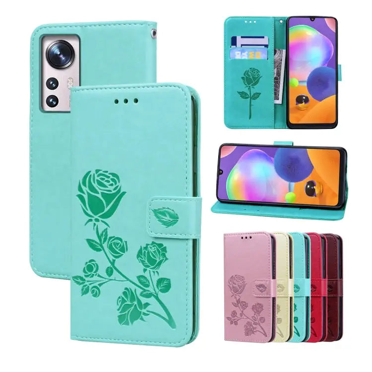 Rose Embossed Flip PU Leather Phone Case For Xiaomi 12/12X For Xiaomi 12 Lite For Xiaomi 12 Pro For Xiaomi Redmi Note