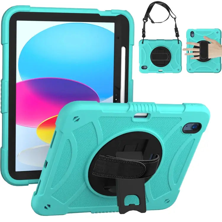Rotary Grab Silicone And PC Tablet Case For iPad 10th 10.9 2022 - For iPad 10th 10.9 2022 / Mint Green - Apple