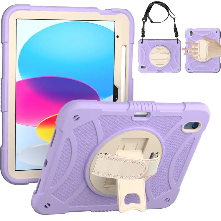 Rotary Grab Silicone And PC Tablet Case For iPad 10th 10.9 2022 - For iPad 10th 10.9 2022 / Purple - Apple Accessories