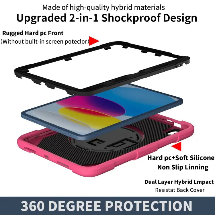 Rotary Grab Silicone And PC Tablet Case For iPad 10th 10.9 2022 - Apple Accessories