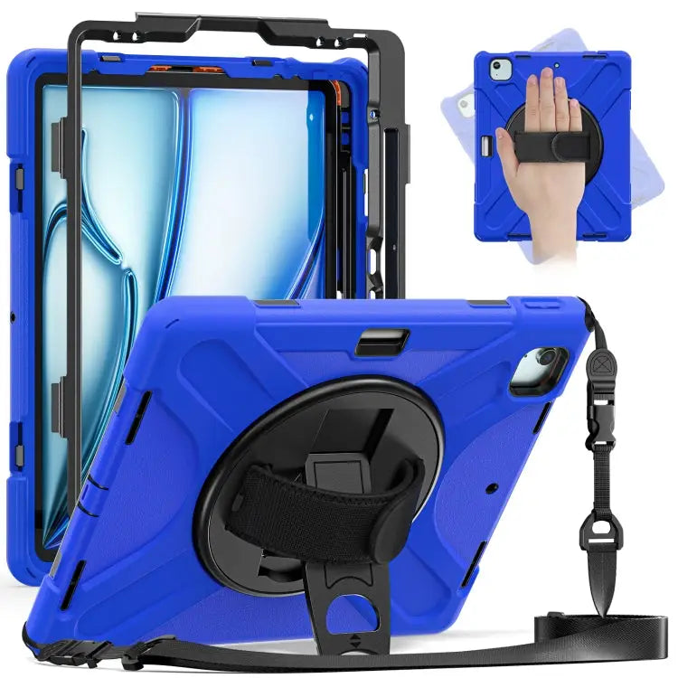 Rotatable Holder Silicone Hybrid PC Tablet Case with Shoulder Strap For iPad Pro 12.9 2022 / 2021 - For iPad Pro 12.9