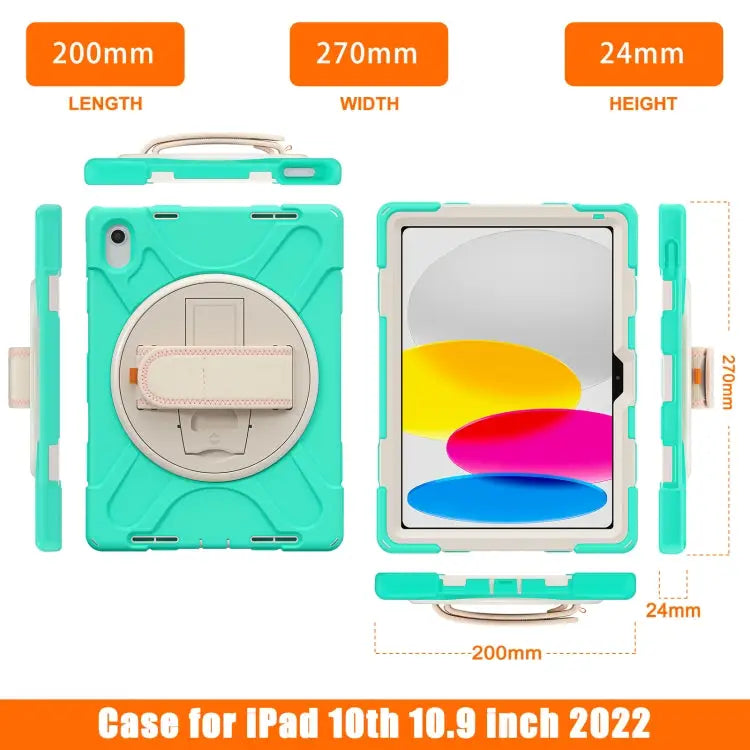 Rotatable Kickstand Grip Heavy Duty Hard Rugged Tablet Case For iPad 10th Gen 10.9 2022 - Apple Accessories