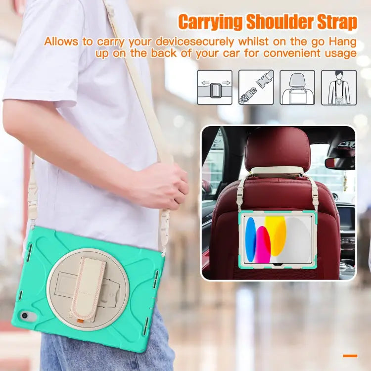 Rotatable Kickstand Grip Heavy Duty Hard Rugged Tablet Case For iPad 10th Gen 10.9 2022 - Apple Accessories