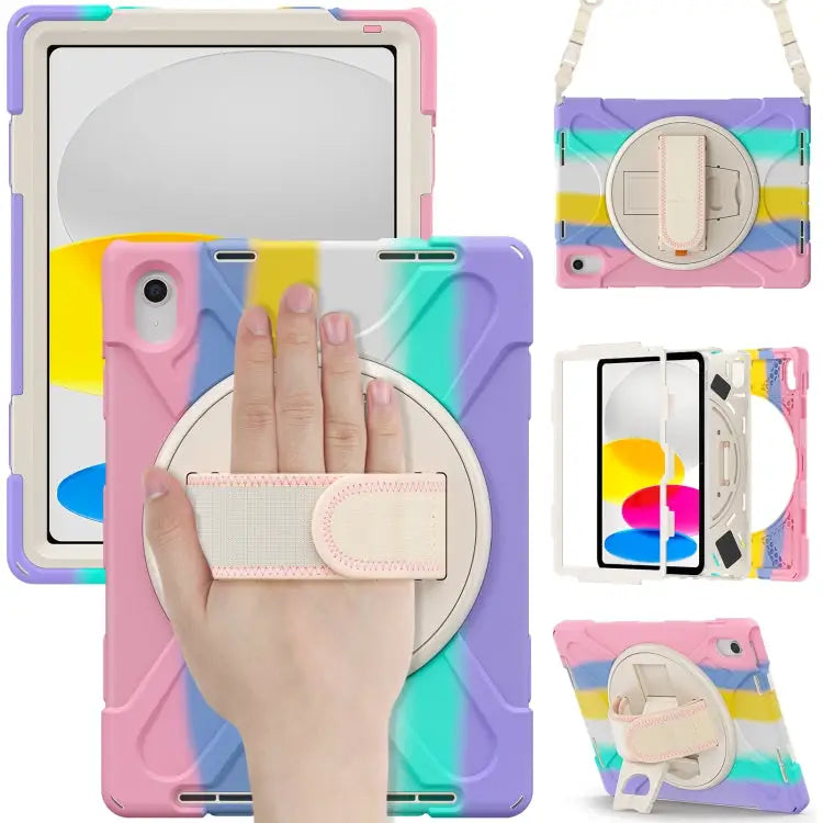Rotatable Kickstand Grip Heavy Duty Hard Rugged Tablet Case For iPad 10th Gen 10.9 2022 - For iPad 10th Gen 10.9 2022