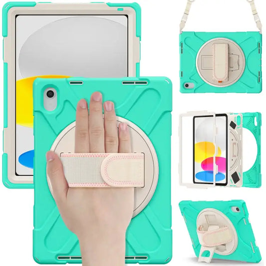 Rotatable Kickstand Grip Heavy Duty Hard Rugged Tablet Case For iPad 10th Gen 10.9 2022 - For iPad 10th Gen 10.9 2022