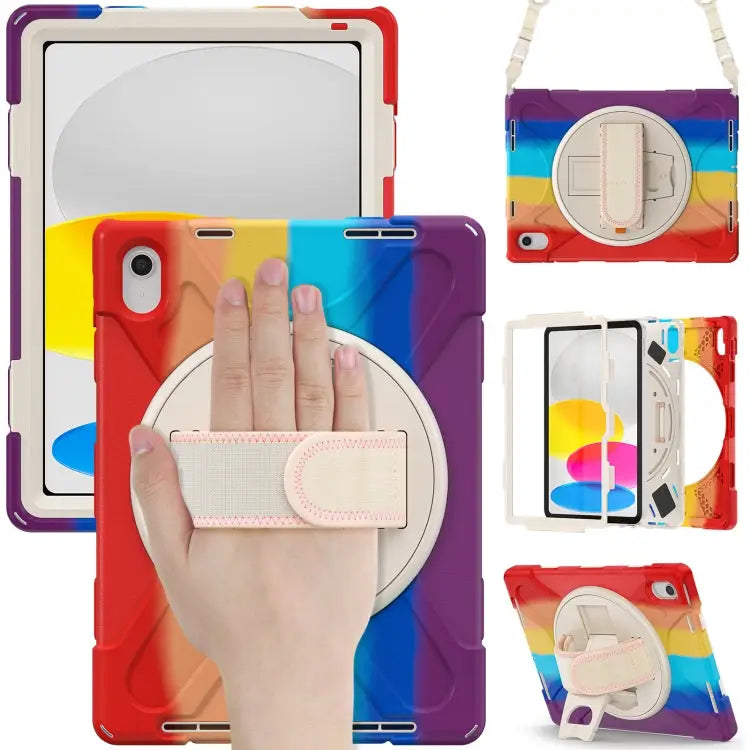 Rotatable Kickstand Grip Heavy Duty Hard Rugged Tablet Case For iPad 10th Gen 10.9 2022 - For iPad 10th Gen 10.9 2022