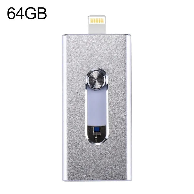 RQW-02 3 in 1 USB 2.0 & 8 Pin & Micro USB 64GB Flash Drive - RQW-02 Silver