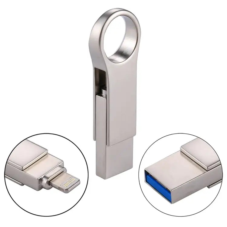 RQW-10D 2 in 1 USB 2.0 & 8 Pin 128GB Flash Drive - RQW-10D