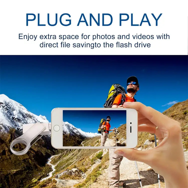 RQW-10D 2 in 1 USB 2.0 & 8 Pin 128GB Flash Drive - RQW-10D
