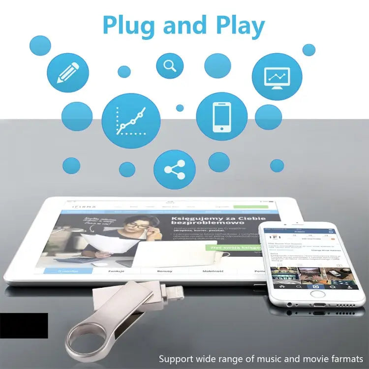 RQW-10D 2 in 1 USB 2.0 & 8 Pin 64GB Flash Drive - RQW-10D