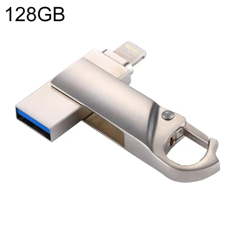RQW-10F 2 in 1 USB 2.0 & 8 Pin 128GB Keychain Flash Drive - RQW-10F
