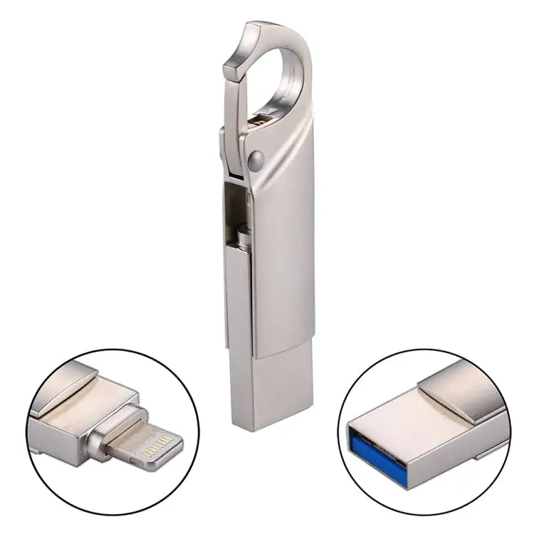 RQW-10F 2 in 1 USB 2.0 & 8 Pin 32GB Keychain Flash Drive - RQW-10F