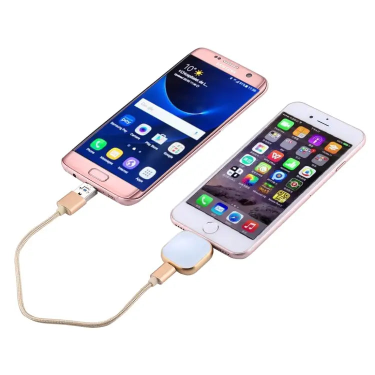 RQW-18S 8 Pin 128GB Multi-functional Flash Disk Drive with USB / Micro USB to Micro USB Cable - RQW-18S Gold