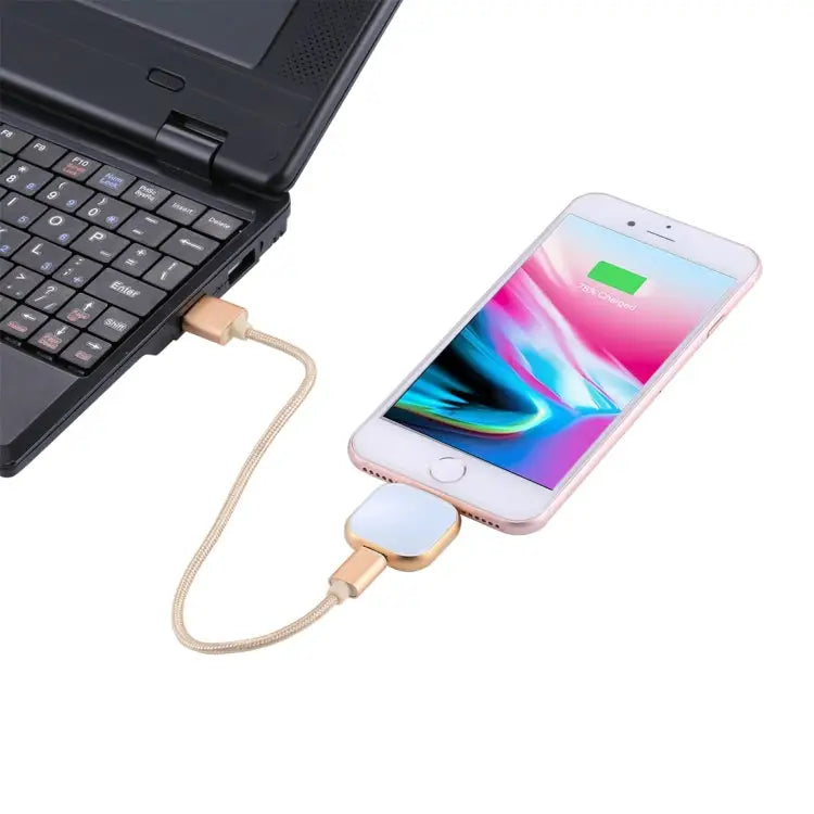 RQW-18S 8 Pin 128GB Multi-functional Flash Disk Drive with USB / Micro USB to Micro USB Cable - RQW-18S Gold