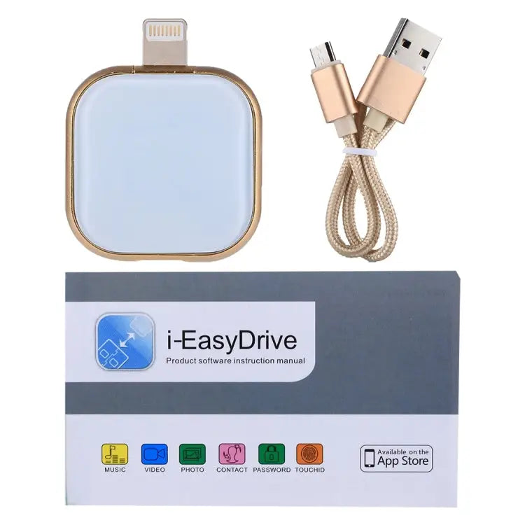 RQW-18S 8 Pin 128GB Multi-functional Flash Disk Drive with USB / Micro USB to Micro USB Cable - RQW-18S Gold