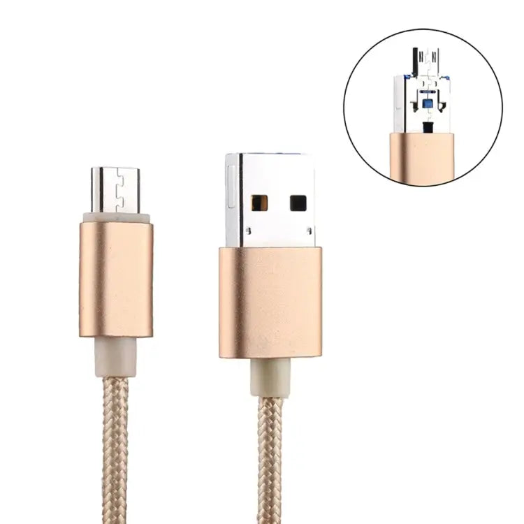 RQW-18S 8 Pin 64GB Multi-functional Flash Disk Drive with USB / Micro USB to Micro USB Cable - RQW-18S Gold