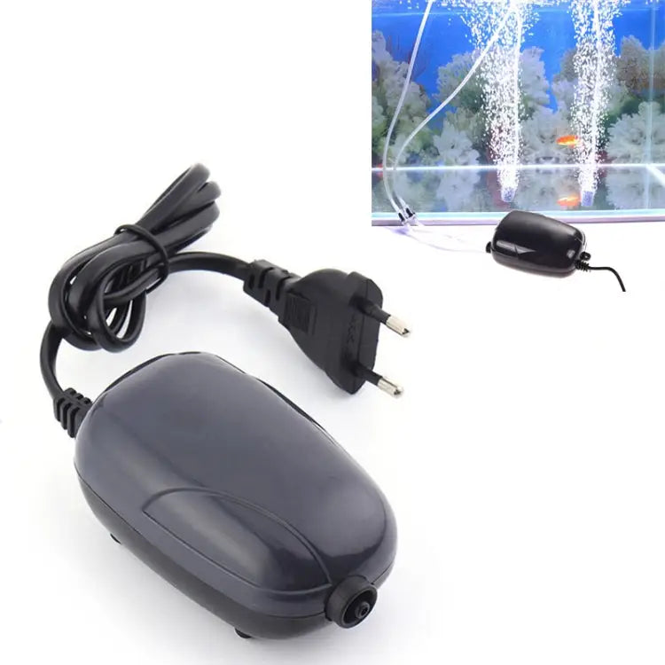 RS-290 220V 3W Single Outlets Adjustable Flow Silent Aquarium Air Pump Fish Tank Oxygen Air Pump 3W - 3W