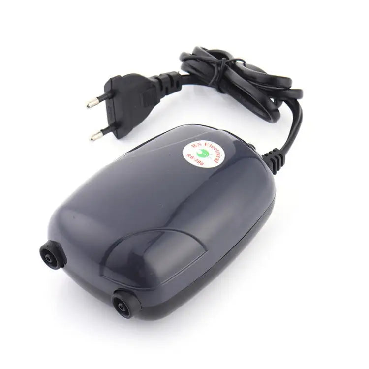 RS-390 220V 5W Double Outlets Adjustable Flow Silent Aquarium Air Pump Fish Tank Oxygen Air Pump 5W - 5W