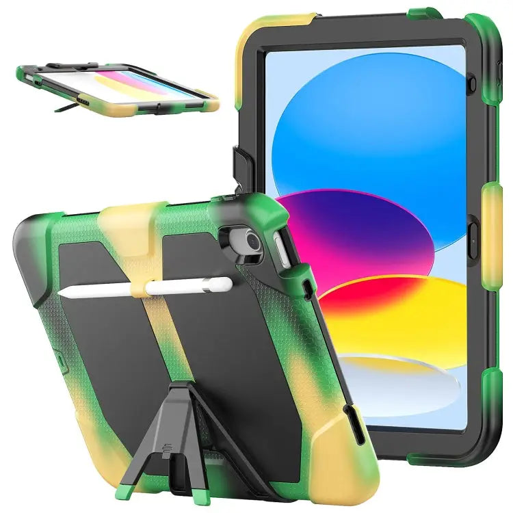 Rugged Silicone Hard PC Tablet Case with Holder For iPad 10th Gen 10.9 2022 - For iPad 10th Gen 10.9 2022 / Camouflage