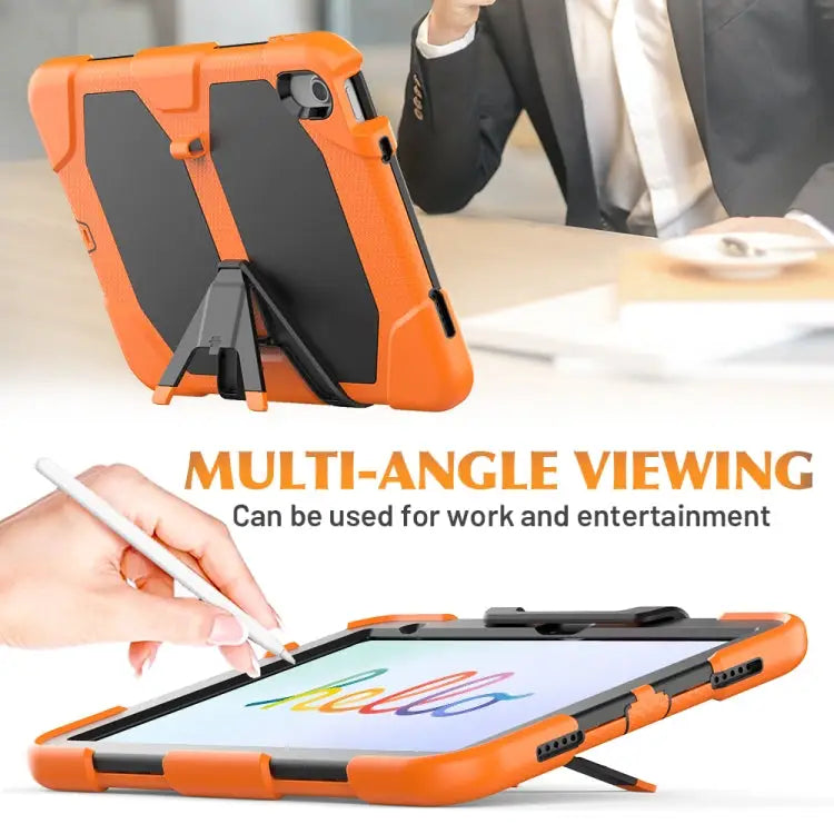 Rugged Silicone Hard PC Tablet Case with Holder For iPad 10th Gen 10.9 2022 - Apple Accessories