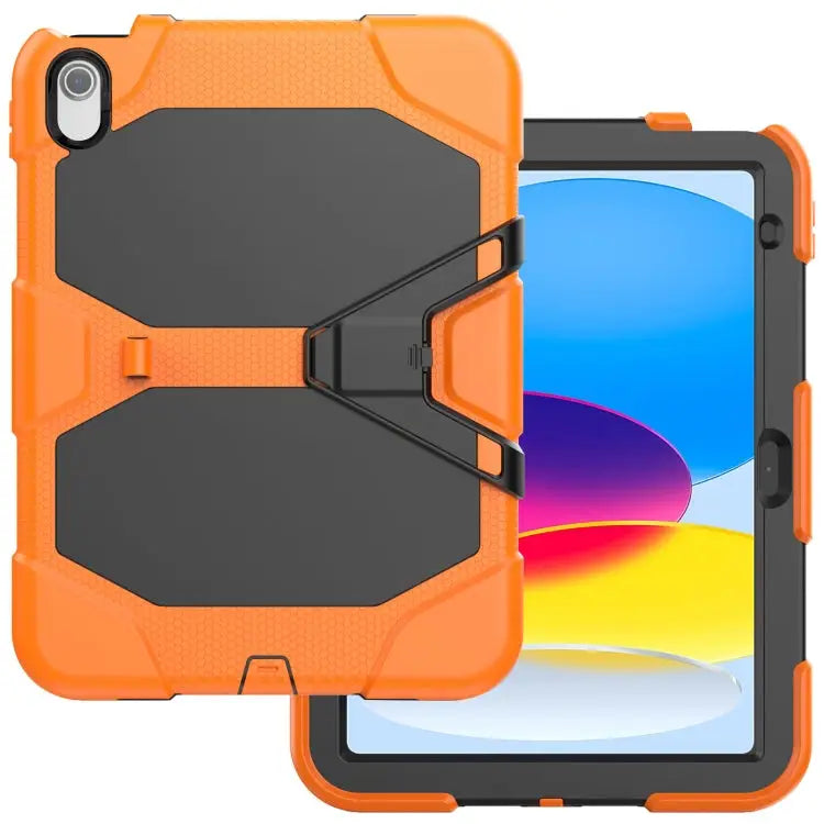 Rugged Silicone Hard PC Tablet Case with Holder For iPad 10th Gen 10.9 2022 - Apple Accessories