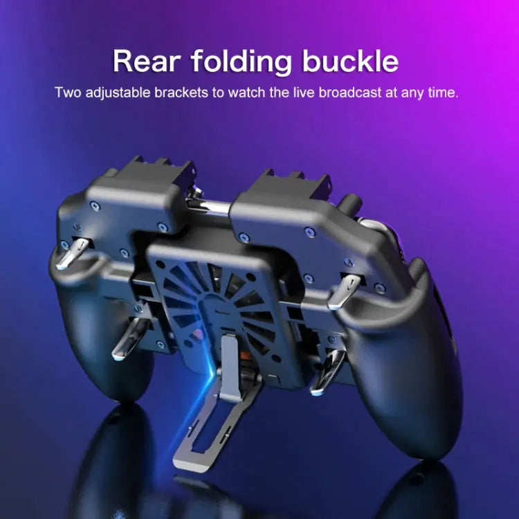 S-02 Six-finger Linkage Cool Wind Cooling Mobile Phone Gamepad with Bracket Suitable for 4.7-6.5 inch Mobile Phones