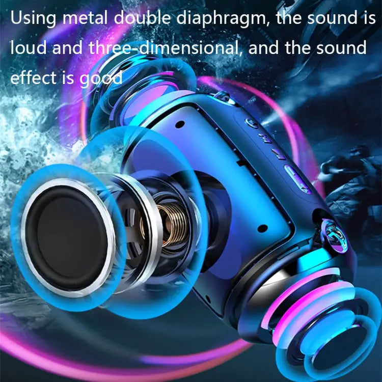 S1 HIFI Stereo Sound Portable Bluetooth Speaker Cool Black Silver Gray Deep Blue Charm Red - Cool Black