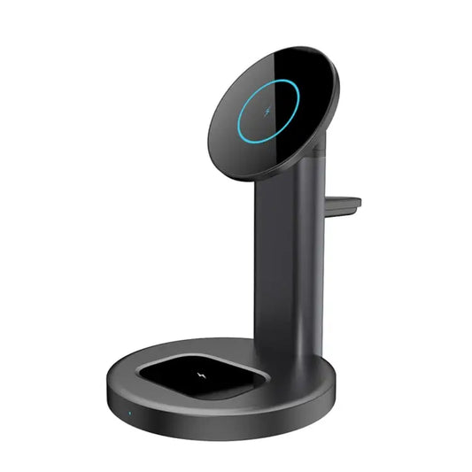 S36 3 in 1 15W Multifunctional Magnetic Wireless Charger for Mobile Phones / Apple Watches / AirPods - S36 Black / Black