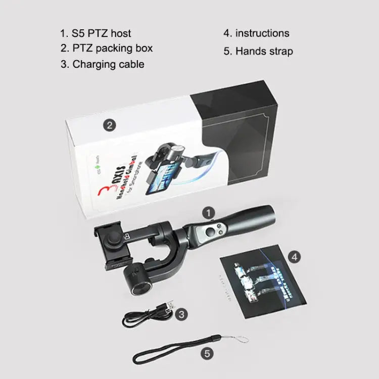 S5 Mobile Phone Stabilizer Three-axis Anti-shake Handheld Gimbal S5 - S5