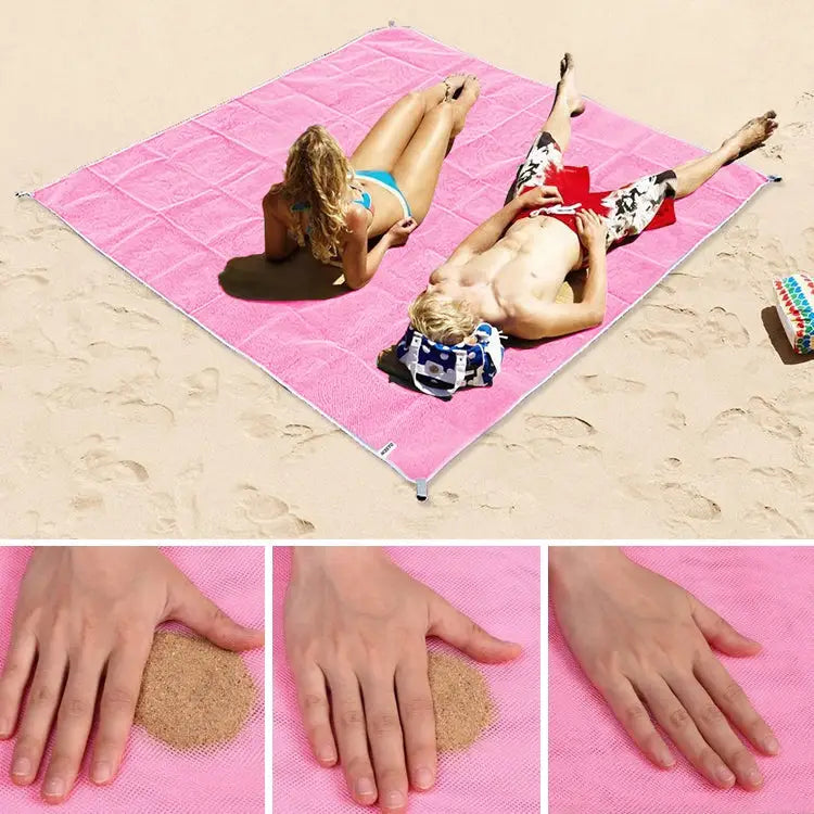 Sand Free Mat Lightweight Foldable Outdoor Picnic Mattress Camping Cushion Beach Mat Size: 2x2m 2 x 2m(Pink) 2 x