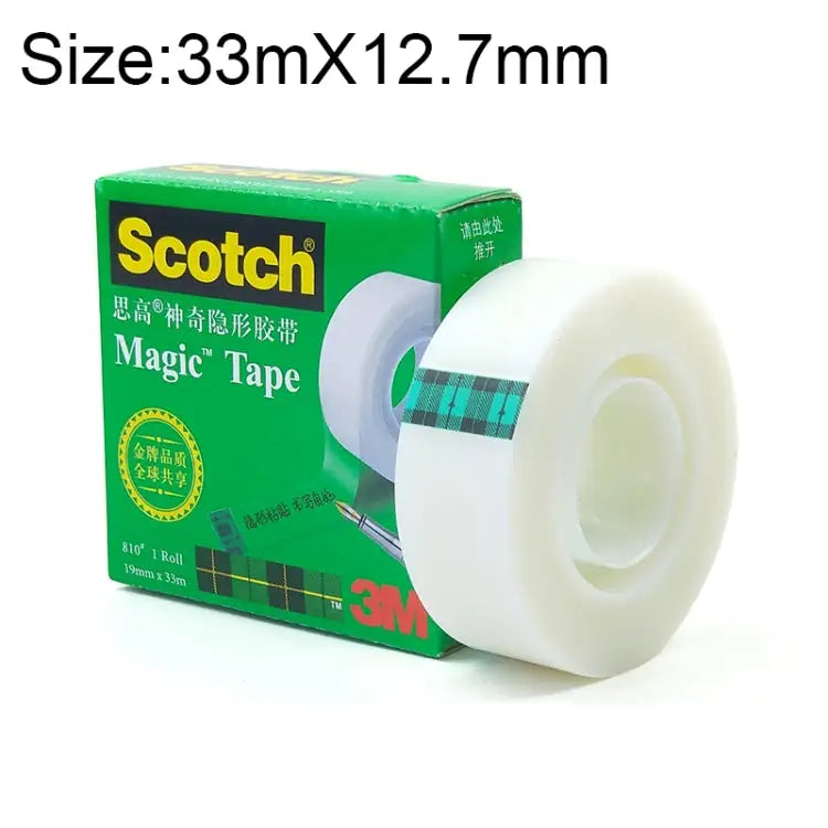 Scotch 810 Magic Invisible Tape Transparent Writing Repair Traceless Copying Tape Size: 33m x 12.7mm Size: 33m x 12.7mm