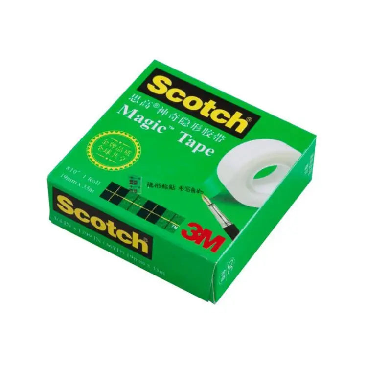 Scotch 810 Magic Invisible Tape Transparent Writing Repair Traceless Copying Tape Size: 33m x 12.7mm Size: 33m x 12.7mm