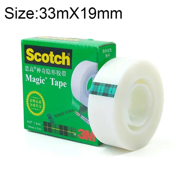 Scotch 810 Magic Invisible Tape Transparent Writing Repair Traceless Copying Tape Size: 33m x 19mm Size: 33m x 19mm