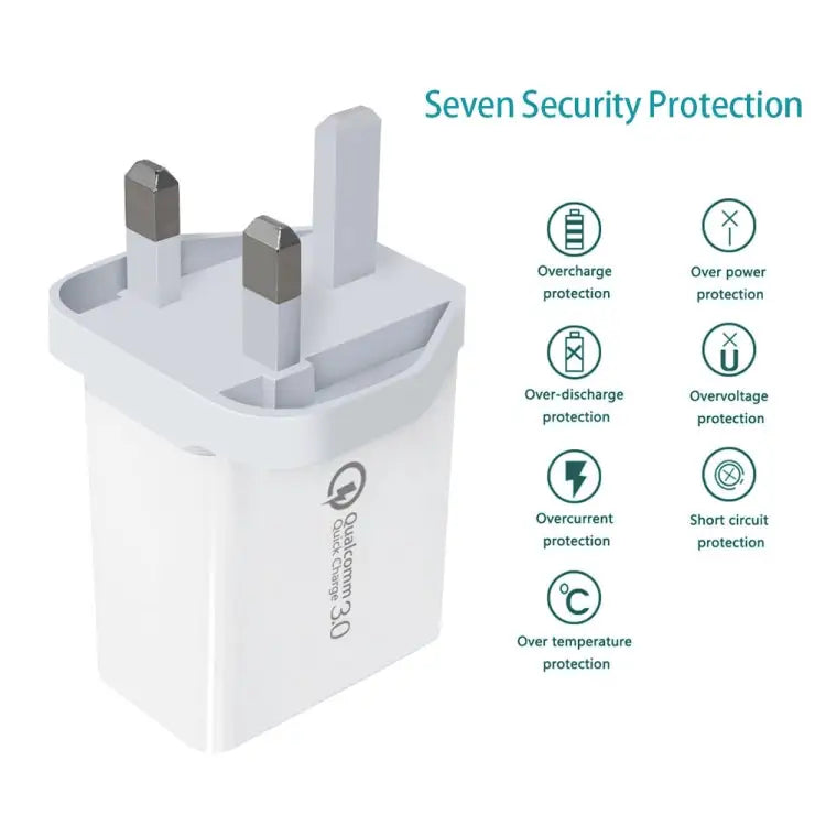 SDC-30W 2 in 1 USB to 8 Pin Data Cable + 30W QC 3.0 USB + 2.4A Dual USB 2.0 Ports Mobile Phone Tablet PC Universal