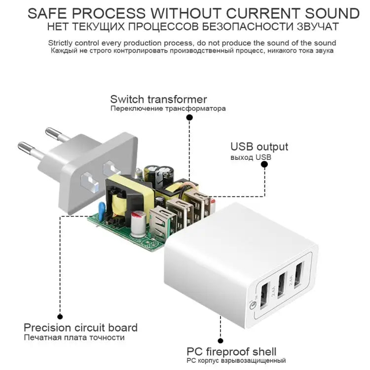 SDC-30W 2 in 1 USB to 8 Pin Data Cable + 30W QC 3.0 USB + 2.4A Dual USB 2.0 Ports Mobile Phone Tablet PC Universal