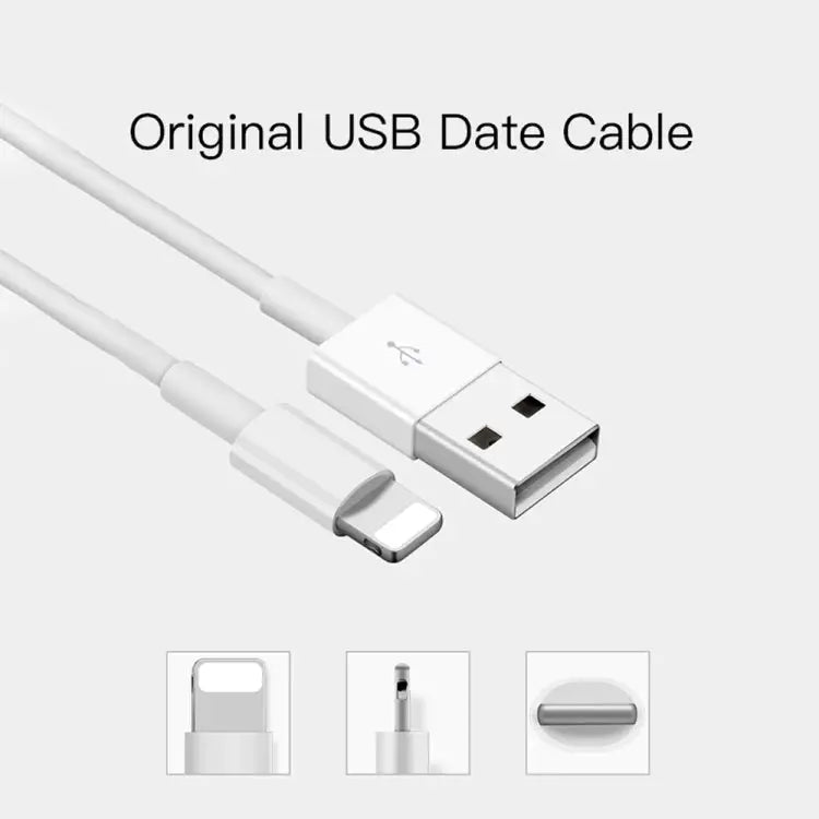 SDC-30W 2 in 1 USB to 8 Pin Data Cable + 30W QC 3.0 USB + 2.4A Dual USB 2.0 Ports Mobile Phone Tablet PC Universal