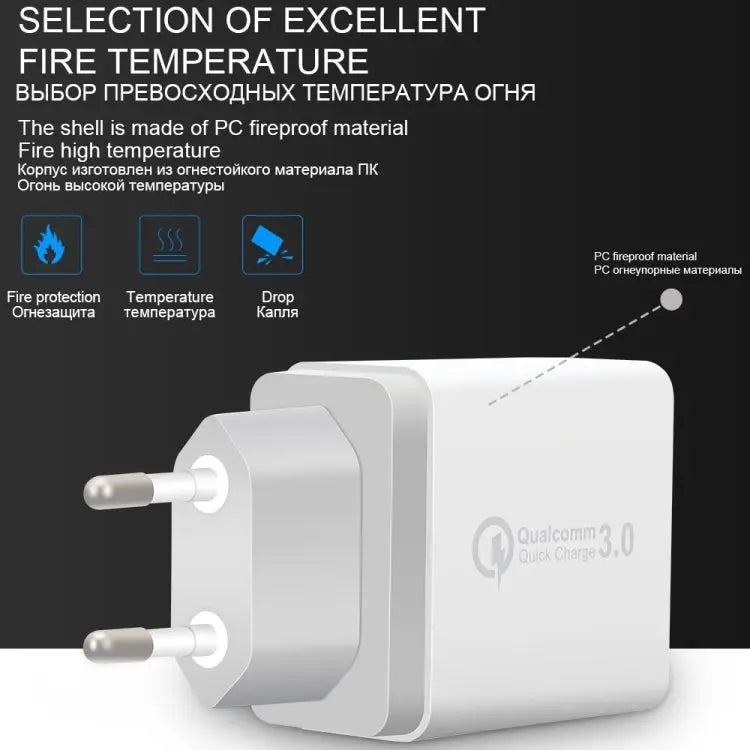 SDC-30W 2 in 1 USB to 8 Pin Data Cable + 30W QC 3.0 USB + 2.4A Dual USB 2.0 Ports Mobile Phone Tablet PC Universal
